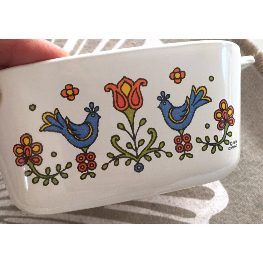 Vintage Corning Ware Lot of 3 Country Festival Mini P-41-B & P43-B, 1975 EUC